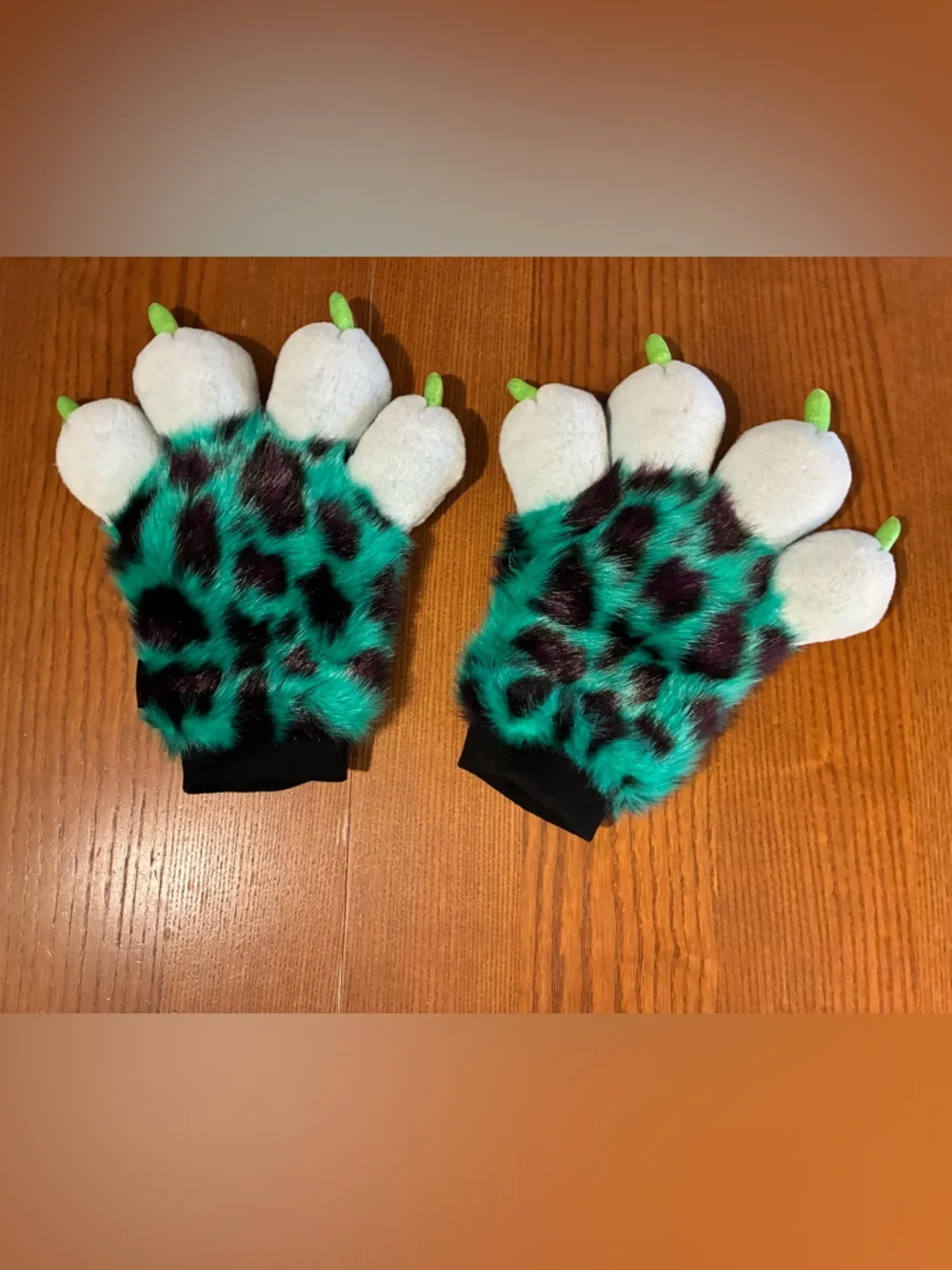 Other | Green And Black Furryvalley Leopardthemed Fursuit Paws Htf ...